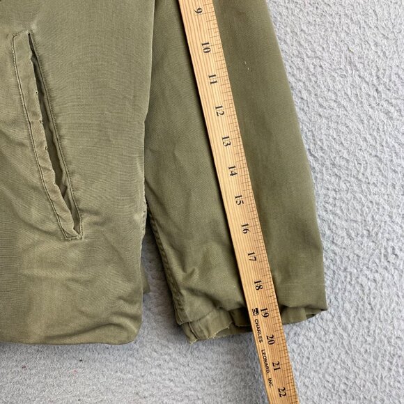 Vintage WWII USN Navy Deck Jacket N-4 Field Coat Medium Lined Green 1940s - Picture 13 of 16